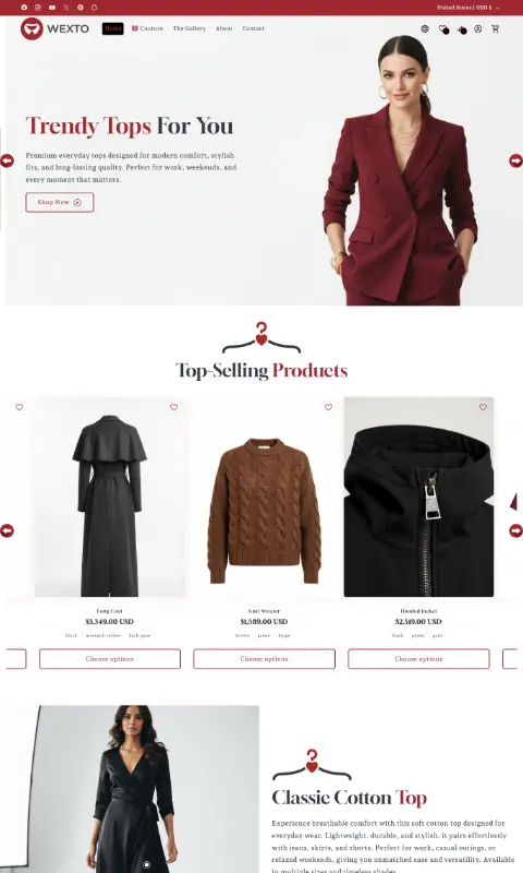 Apparel — mobile storefront preview