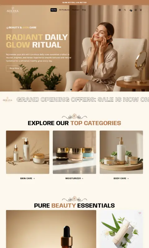 Beauty — mobile storefront preview