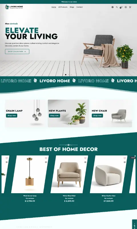 HomeDecor — mobile storefront preview