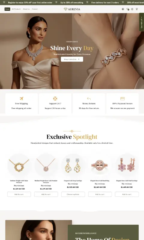 Jewelry — mobile storefront preview
