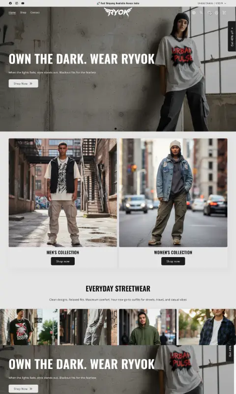 StreetWear — mobile storefront preview