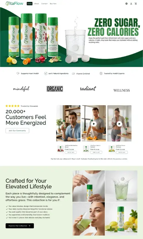 Vitaaflow — mobile storefront preview